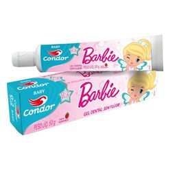 Gel Dental CONDOR Barbie Baby Morango 0-2 Anos Sem Flúor 50g