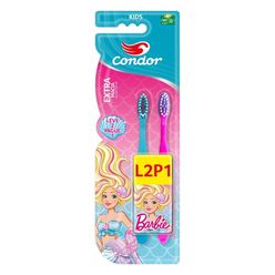 Escova Dental CONDOR Barbie Kids Extra Macia com 2 Unidades Leve 2 Pague 1