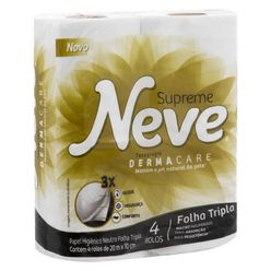 Papel Higiênico NEVE Supreme Neutro Folha Tripla com 4 Unidades 20 metros