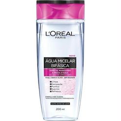 água Para Limpeza Facial L´oréal Paris Micelar Bifásica Especial Maquiagem à Prova D´água 200ml