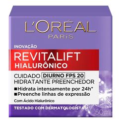 Creme L'oréal Revitalift Hialurônico Diurno Fps 20 Com ácido Hialurônico 50ml