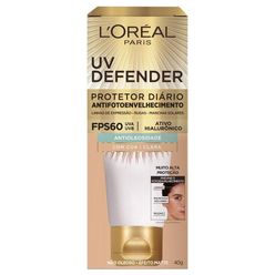 Protetor Solar Facial L'oréal Uv Defender Antioleosidade Fps 60  Com Cor Clara 40g