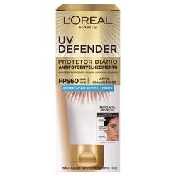 Protetor Solar Facial L'oréal Uv Defender Hidratação Revitalizante Fps 60 40g