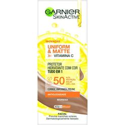 Hidratante Facial Garnier Skinactive Uniform & Matte Morena Fps50 40g