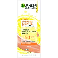 Hidratante Facial Garnier Skinactive Uniform & Matte Média Fps 50 40g