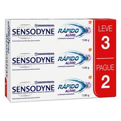 Creme Dental SENSODYNE Alívio & Proteção Duradoura 90g cada Leve 3 Pague 2
