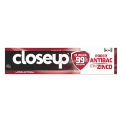 Gel Dental CLOSE UP Poder Antibac com Zinco Menta Intensa 85G
