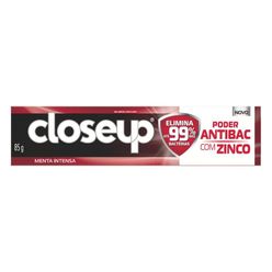 Gel Dental Close Up Poder Antibac Com Zinco Menta Intensa 85g