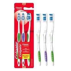 Escova Dental Colgate Classic Clean Média Leve 3 Pague 2 Unidades