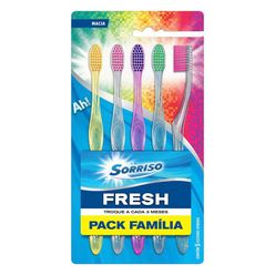 Escova Dental Sorriso Fresh Com 5 Unidades Pack Família