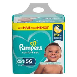 Fralda Descartável . PAMPERS Confort Sec Fortbag XXG Com 56 Unidades Leve Mais Pague Menos