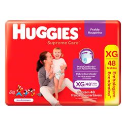 Fralda Descartável HUGGIES Supreme Care Roupinha XG com 48 Unidades Embalagem Econômica