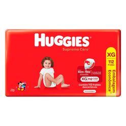 Fralda Descartável HUGGIES Supreme Care XG com 112 Unidades Embalagem Econômica