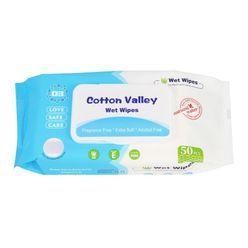 Lenço Umedecido COTTON VALLEY com 50 Unidades