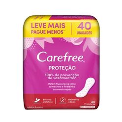 Protetor Diário CAREFREE Proteção sem Fragrância com 40 Unidades Leve Mais Pague Menos