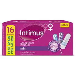 Absorvente Higiênico INTIMUS Interno Mini com 16 Unidades Leve Mais por Menos