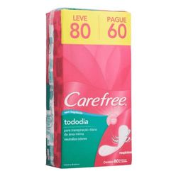 Protetor Diário CAREFREE Todo Dia Sem Perfume com 80 Unidades Leve + Pague -