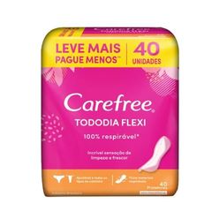 Protetor Diário CAREFREE Tododia Flexi sem Fragrância com 40 Unidades Leve Mais Pague Menos