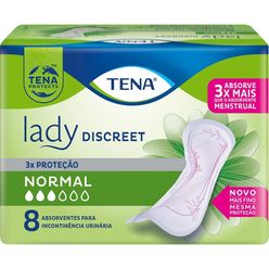 Absorvente Higiênico  Para Incontinência Tena Lady Normal Com 8 Unidades