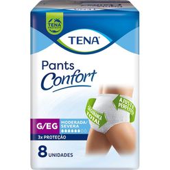 Roupa Intima Para Incontinência Tena Pants Confort Com 8 Unidades G/eg