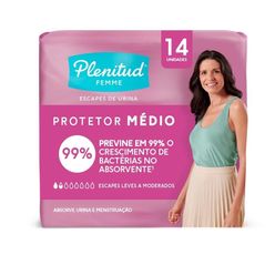 Protetor  Para Incontinência Plenitud Femme Com 14 Unidades Médio