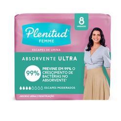 Absorvente Higiênico PLENITUD Femme Ultra com 8 Unidades