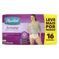 Roupa íntima Descartável Plenitud Femme P/m Com 16 Unidades Leve Mais Por Menos