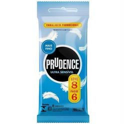 Preservativo Prudence Ultra Sensível Leve 8 Pague 6 Unidades
