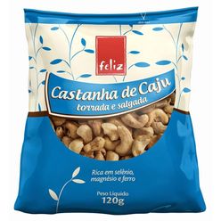 Castanha de Caju Torrada e Salgada FELIZ 120g