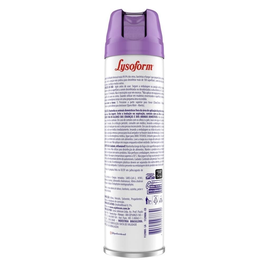 Desinfetante Bactericida Lysoform Spray Lavanda 360ml - Angeloni  Supermercado