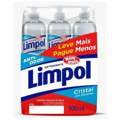 Detergente LIMPOL Cristal com 6 Unidades 500ml cada Leve Mais Pague Menos