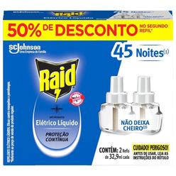 Refil Elétrico Raid 45 Noites 2 Unidades Com 50% De Desconto No Segundo 32.9ml