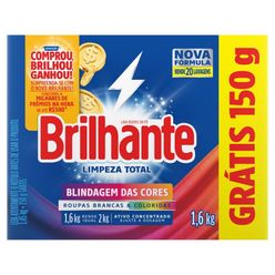 Lava Roupa BRILHANTE Limpeza Total 1.6kg + Grátis 150g