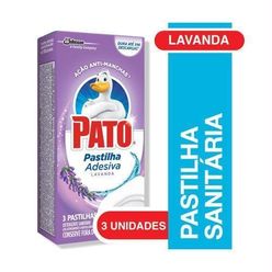 Desodorizador Sanitário PATO Pastilha Adesiva Lavanda 3 Unidades