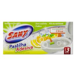 Pastilha Adesiva Para Limpeza Sanitária Sany Citrus Com 3 Unidades