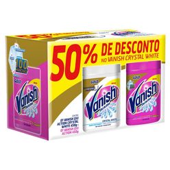 Tira Manchas VANISH em Pó Oxi Action para roupas brancas e roupas coloridas - 2 unidades de 450g