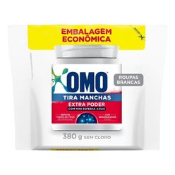 Refil Tira Manchas OMO Roupas Brancas Extra Poder Sem Cloro 380g Embalagem Econômica