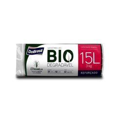 Saco para Lixo DOBRASIL Biodegradável com Perfume com 40 Unidades 15L Rolo