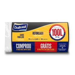 Saco para Lixo DOBRASIL Perfumado com 10 Unidades 100L Grátis Rolo Pia & Banheiro com 15 Unidades