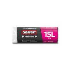 Saco para Lixo CASAFORT Preto com 40 Unidades 15L