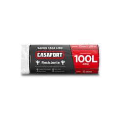 Saco Para Lixo Casafort Preto Com 10 Unidades 100l