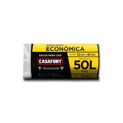 Saco para Lixo CASAFORT Preto com 50 Unidades 50L Embalagem Econômica