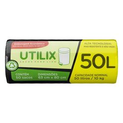 Saco para Lixo UTILIX com 50 Unidades 50L Rolo Embalagem Econômica