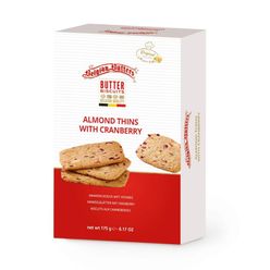 Biscoito BELGIAN BUTTER Lascas de Amendoa e Cranberry 175g