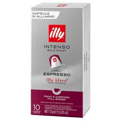 Café ILLY Espresso Intenso Compatível com Máquinas Nespresso com 10 Cápsulas 57g