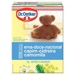 Chá DR OETKER Erva Doce Nacional, Capim Cidreira e Camomila Com 15 Saquinhos 15g