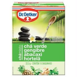 Chá Verde DR OETKER Gengibre, Abacaxí e Hortelã Com 15 Saquinhos 22.5g