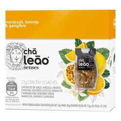 Chá LEÃO Senses Maracujá, Laranja e Gengibre com 10 Sachês 22g