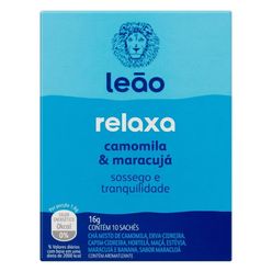 Chá LEÃO Funcional Relaxa Camomila & Maracujá Com 10 Sachês 16g