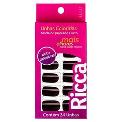 Unha RICCA Autoadesiva Chocolate 1853 com 24 Unidades